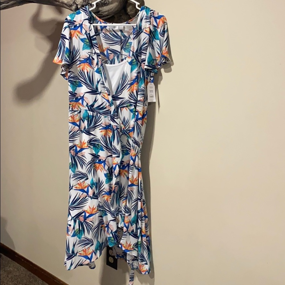 Brand New Tropical Wrap Dress